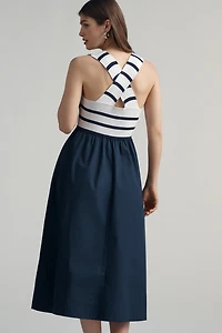 Maeve Sleeveless Crossback Twofer Midi Dress