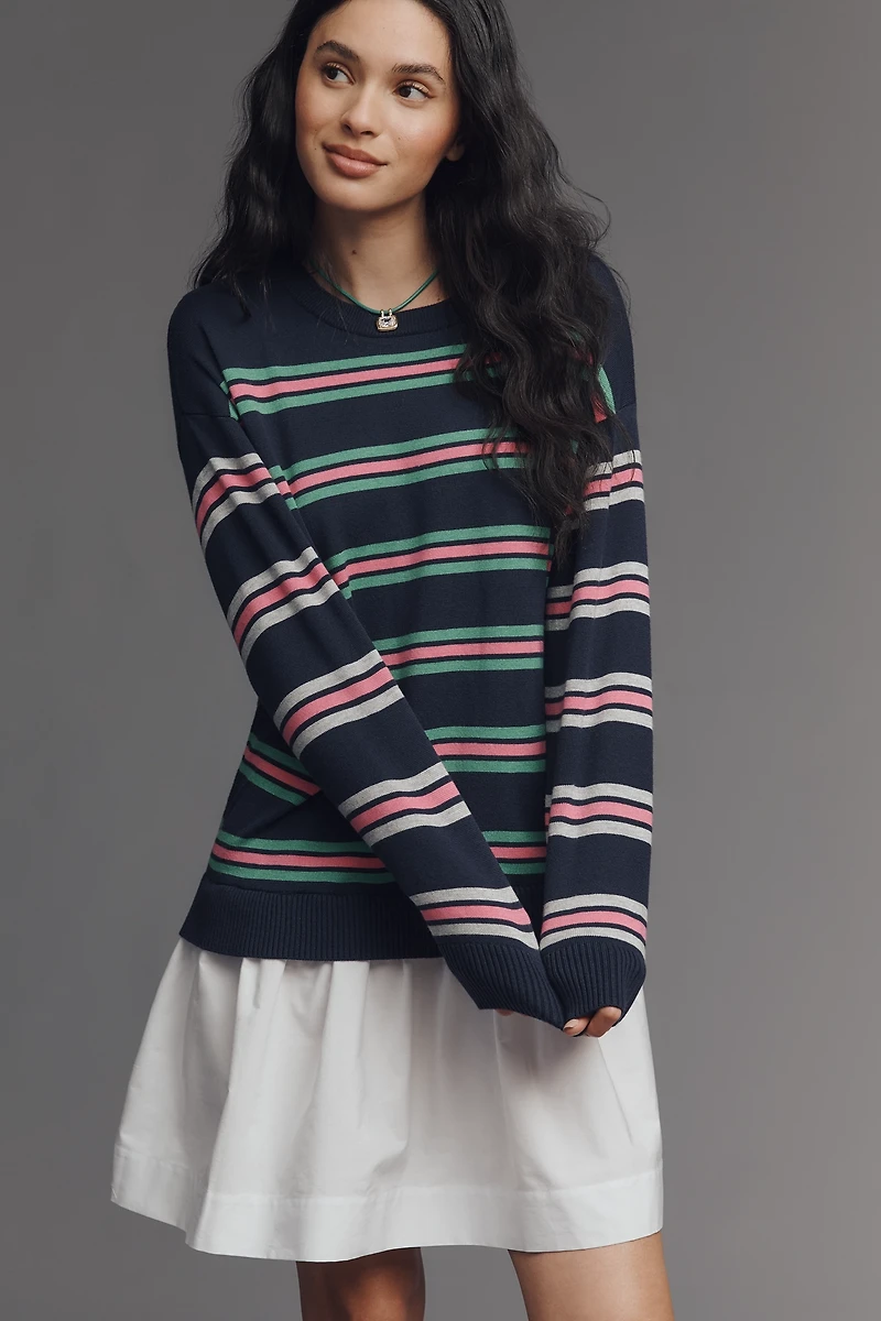 Maeve Twofer Long-Sleeve Drop-Waist Mini Dress