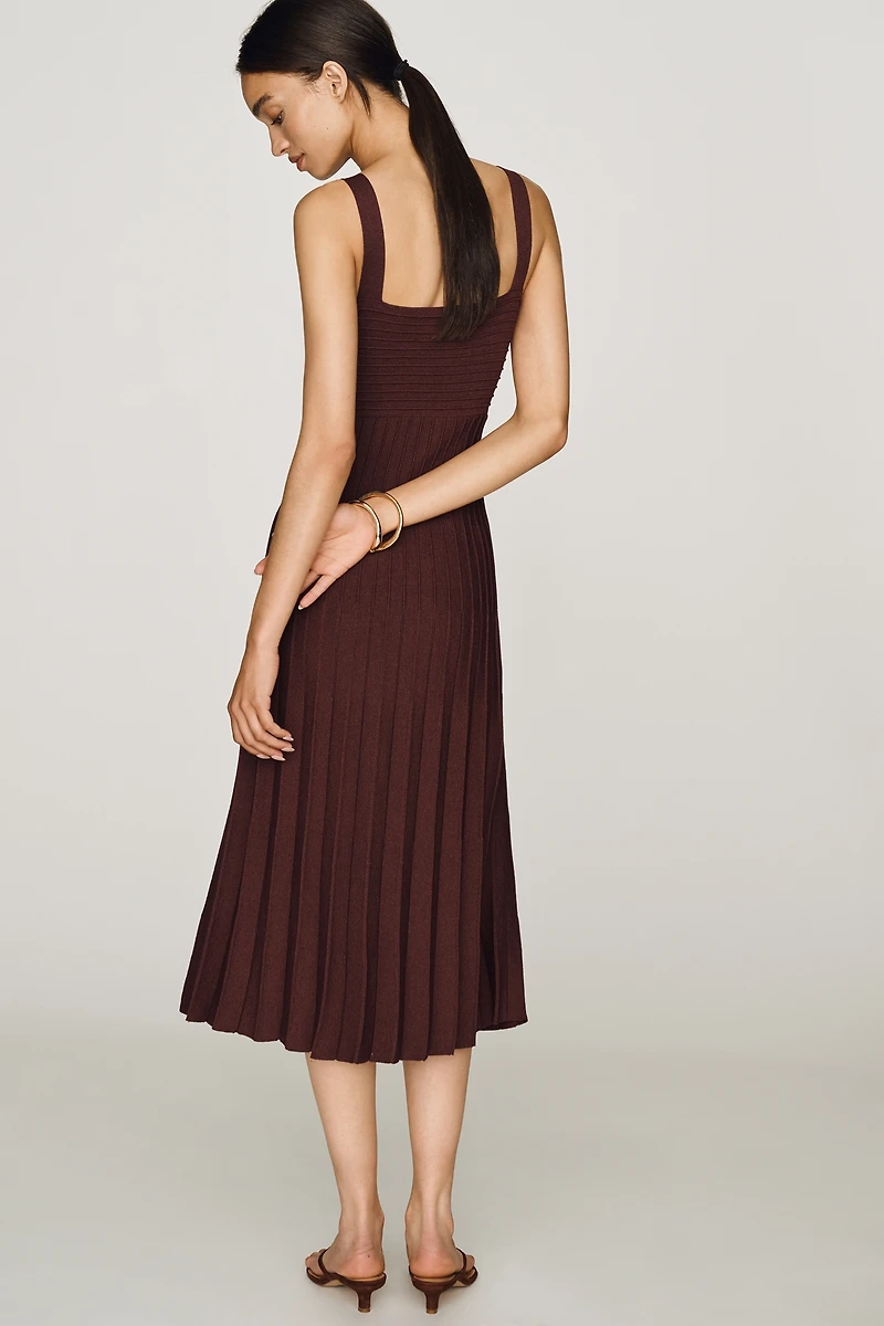 Maeve Pleated Midi Sweater Dress