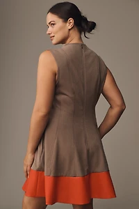 Maeve Faux Leather Mock-Neck Mini Dress