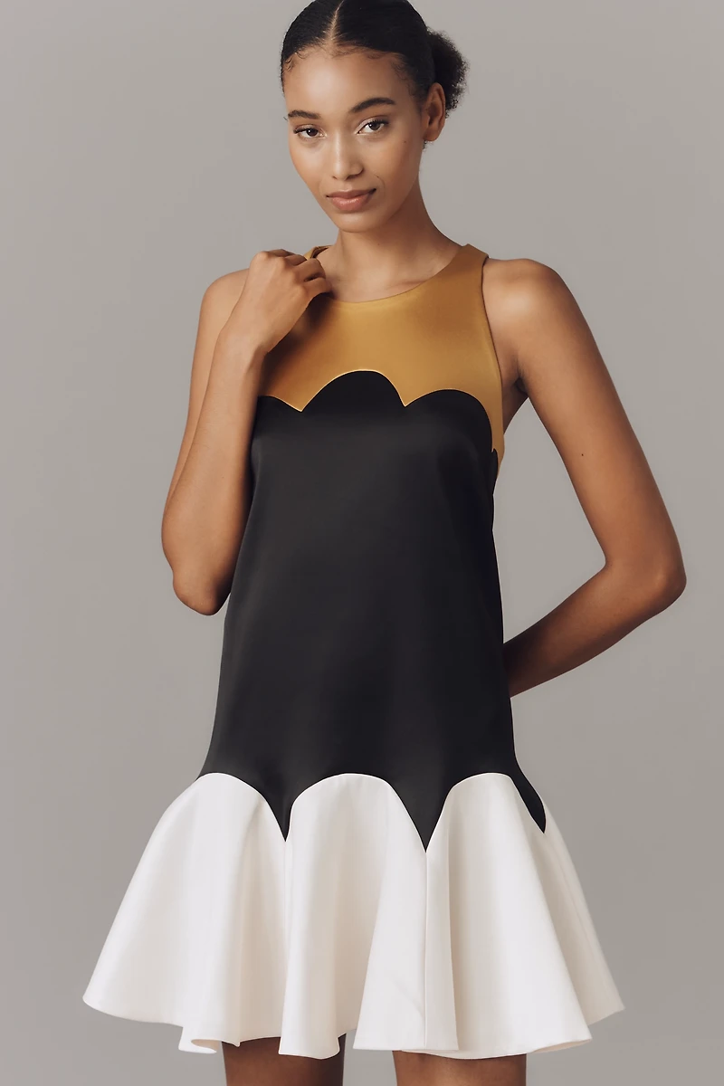 Maeve Scalloped Flare Mini Dress