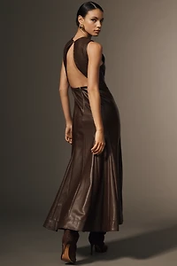 Pilcro Sleeveless Studded Faux Leather Maxi Dress