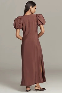 @loverlygrey x Anthropologie Puff-Sleeve V-Neck Maxi Dress