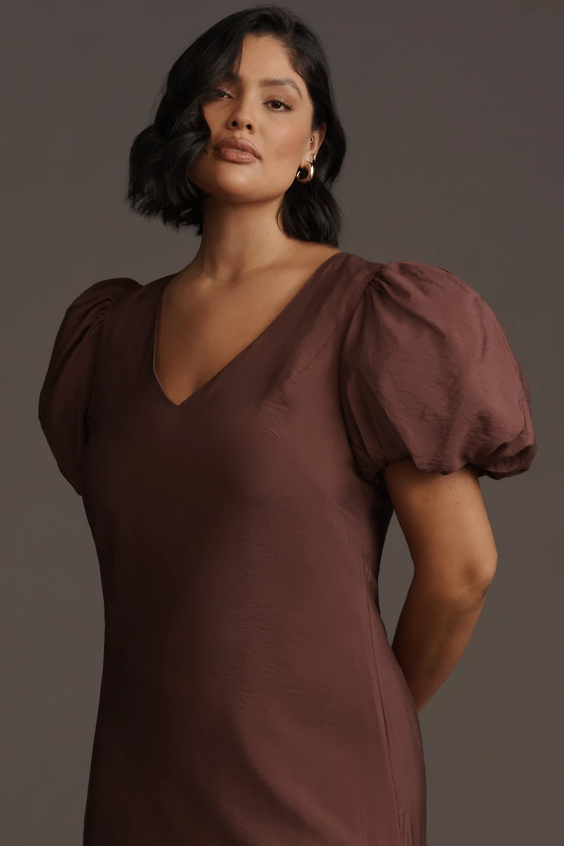 @loverlygrey x Anthropologie Puff-Sleeve V-Neck Maxi Dress