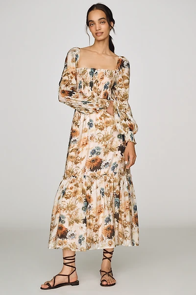 By Anthropologie Puff Sleeve Midi Dress
