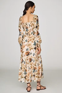 By Anthropologie Puff Sleeve Midi Dress