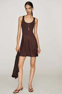 Goldie Wool Cashmere Twofer Mini Dress