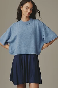 By Anthropologie Wool Cashmere Twofer Mini Dress