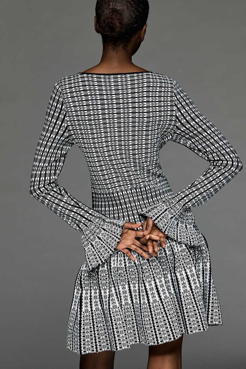 By Anthropologie Scoop-Neck Half-Sleeve Mini Dress