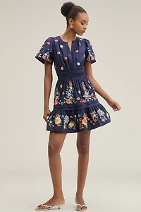 The Somerset Embroidered Mini Dress
