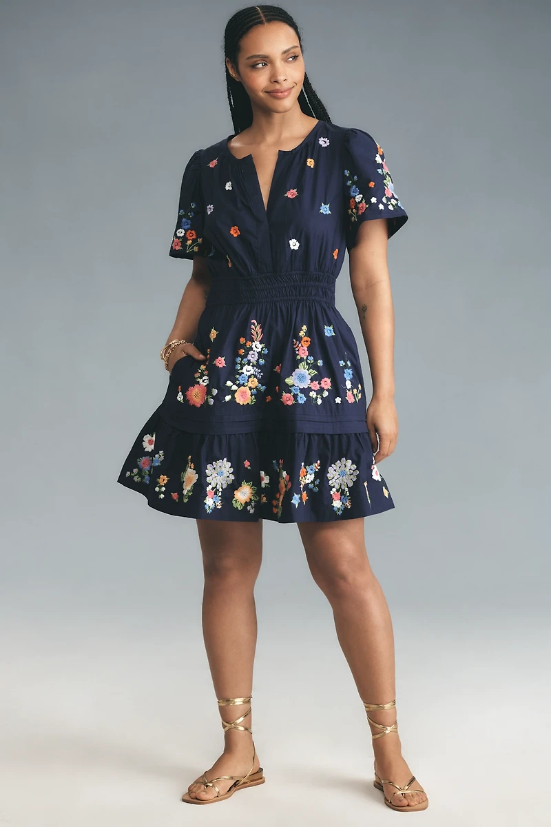 The Somerset Embroidered Mini Dress