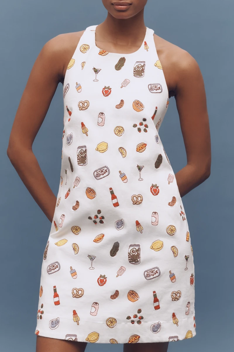 Maeve Sleeveless Beaded Shift Mini Dress