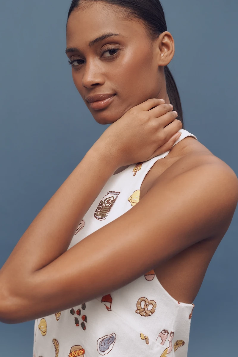 Maeve Sleeveless Beaded Shift Mini Dress