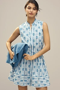 Maeve Sleeveless V-Neck Fit & Flare Shirtdress