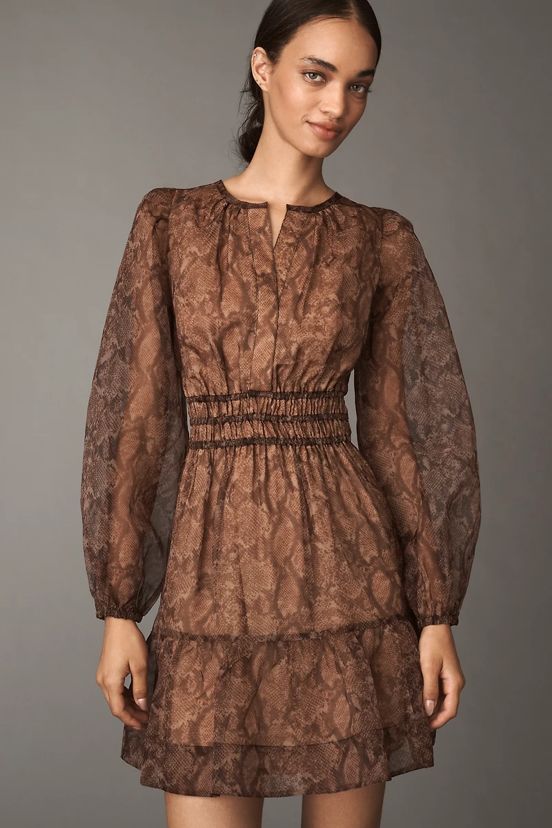 The Somerset Long-Sleeve Organza Mini Dress