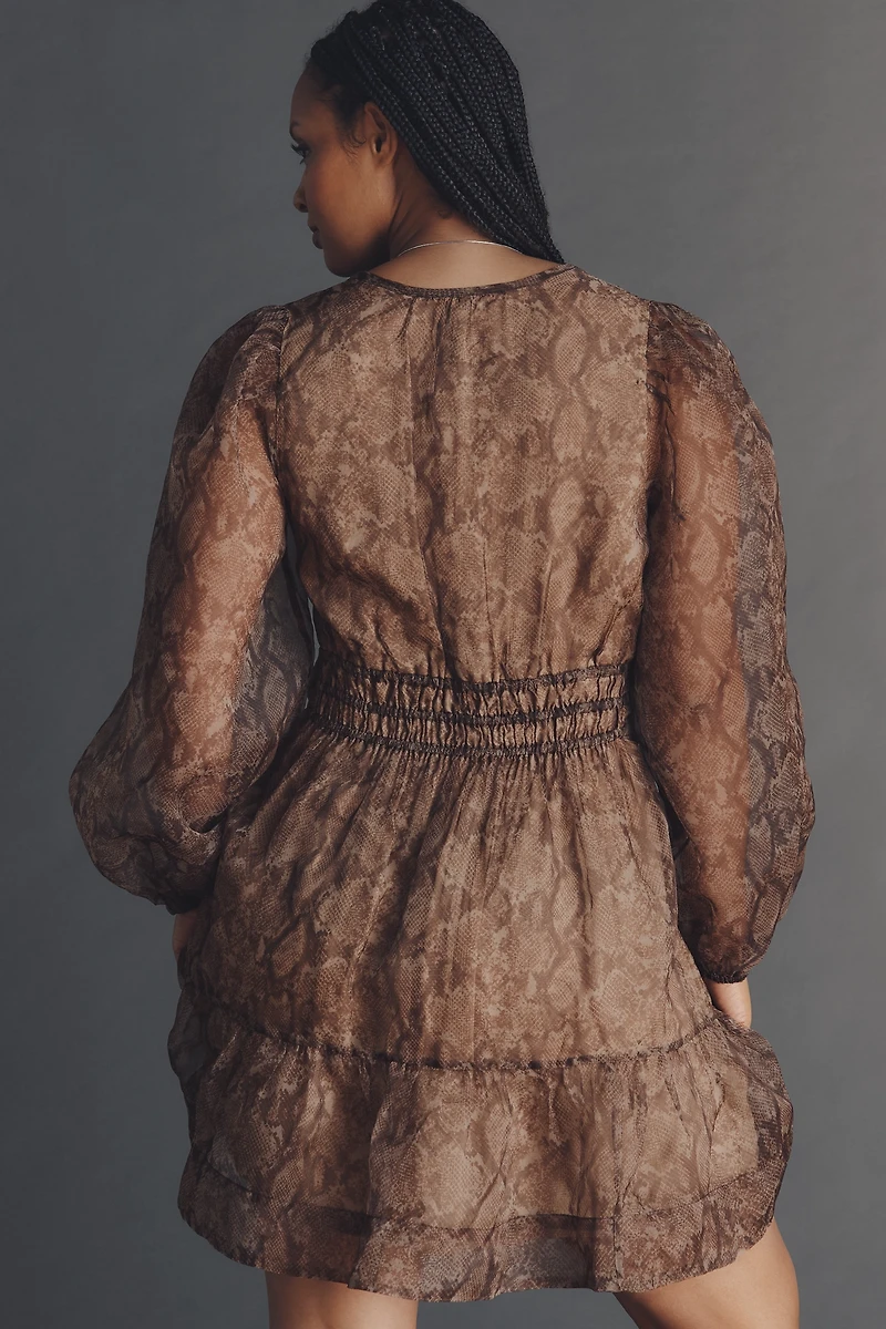 The Somerset Long-Sleeve Organza Mini Dress