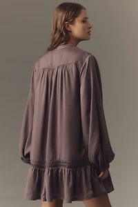 Pilcro Long-Sleeve V-Neck Mini Shirt Dress