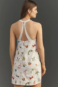 Maeve Sleeveless Beaded Shift Mini Dress
