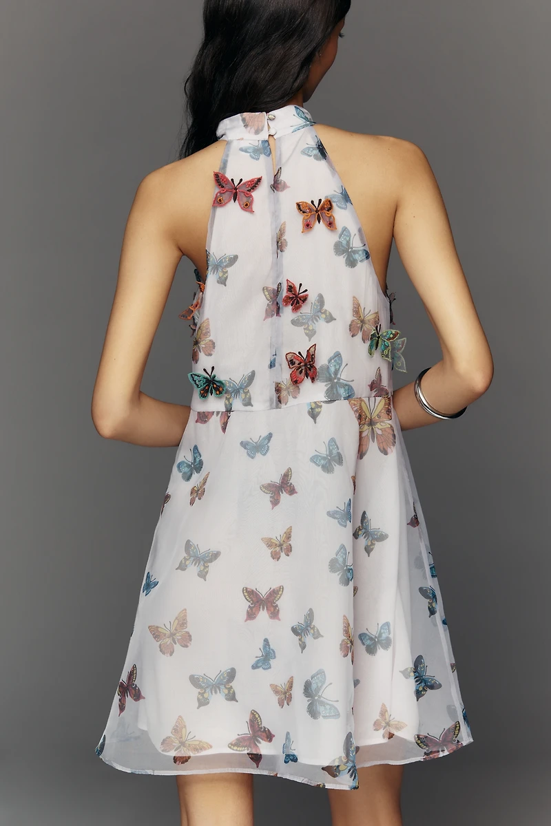 Maeve Butterfly Halter Mini Dress
