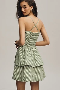 Maeve Cotton Halter Tiered Mini Dress