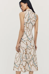 Maeve Satin Tie Twist Midi Dress