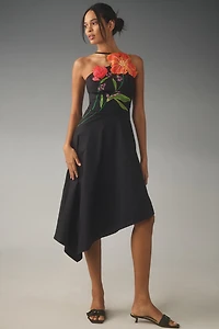 Yukiko Noritake x Anthropologie Asymmetric Floral Midi Dress