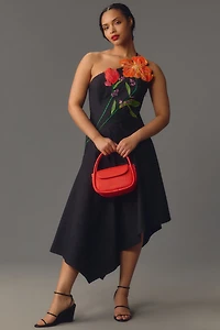 Yukiko Noritake x Anthropologie Asymmetric Floral Midi Dress