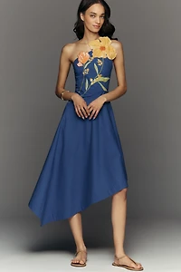 Yukiko Noritake x Anthropologie Asymmetric Floral Midi Dress