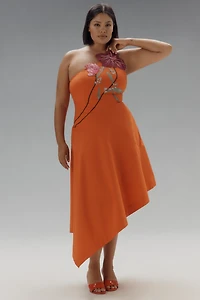 Yukiko Noritake x Anthropologie Asymmetric Floral Midi Dress