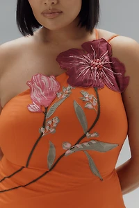 Yukiko Noritake x Anthropologie Asymmetric Floral Midi Dress