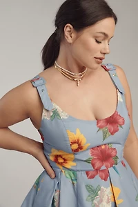 Maeve Scoop-Neck Printed Cotton Mini Dress