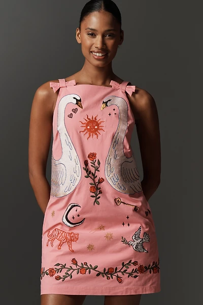 Maeve Embroidered Mini Shift Dress