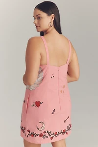 Maeve Embroidered Mini Shift Dress