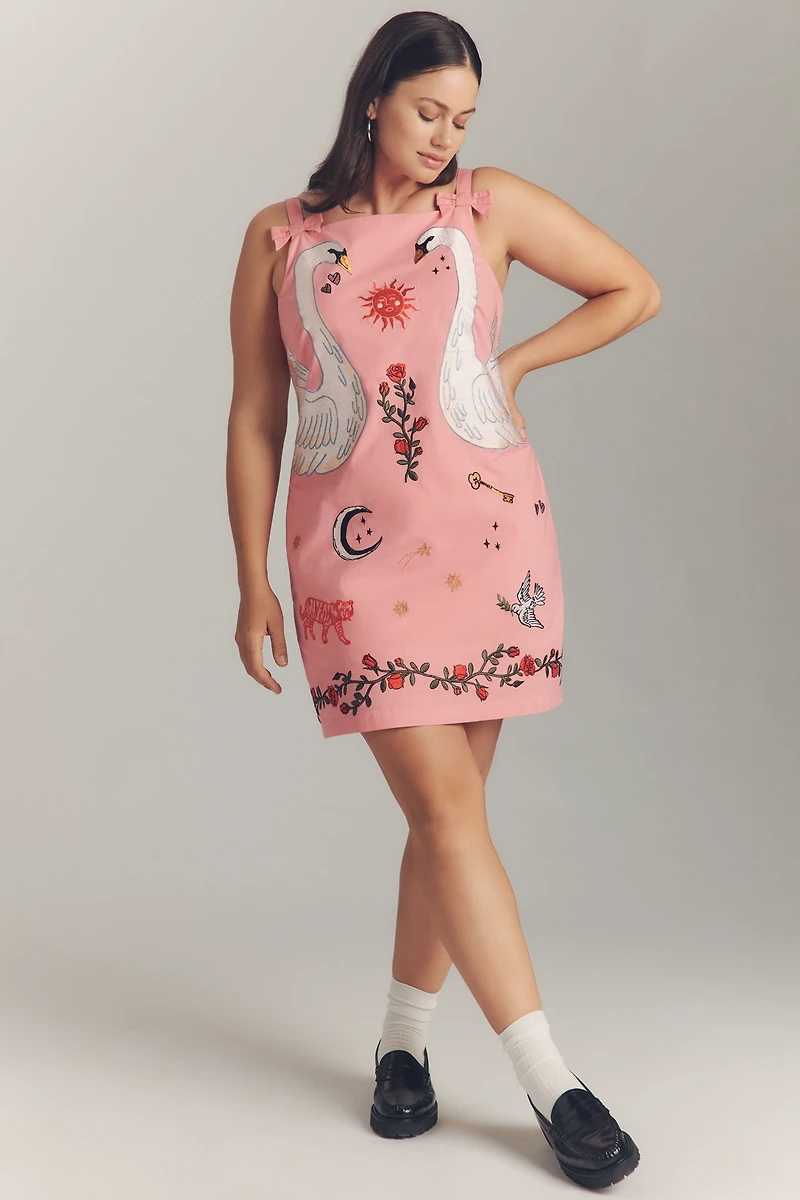 Maeve Embroidered Mini Shift Dress