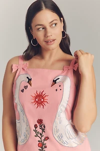 Maeve Embroidered Mini Shift Dress