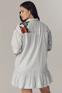 Maeve Short-Sleeve Bubble Mini Shirt Dress