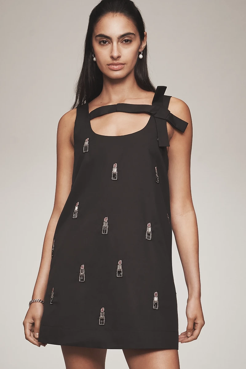 Maeve Sleeveless Bow Shift Mini Dress