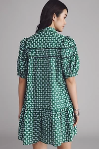 The Leandra Shirred Yoke Mini Dress by Maeve