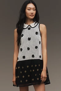 Maeve Sleeveless Embellished Drop-Waist Mini Dress