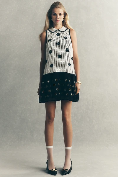 Maeve Sleeveless Embellished Drop-Waist Mini Dress