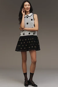Maeve Sleeveless Embellished Drop-Waist Mini Dress