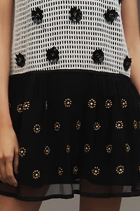 Maeve Sleeveless Embellished Drop-Waist Mini Dress