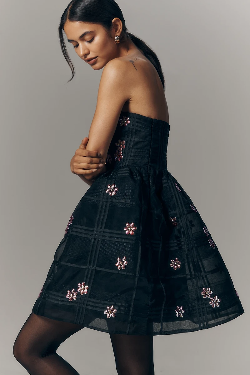 Maeve Strapless Embellished Fit & Flare Mini Dress