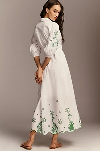 Maeve Mona Eyelet Long-Sleeve Maxi Dress