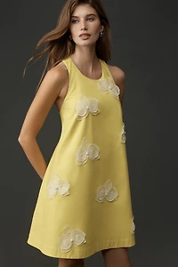 Maeve 3D Floral Sleeveless Mini Swing Dress