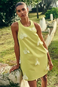 Maeve 3D Floral Sleeveless Mini Swing Dress