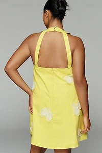 Maeve 3D Floral Sleeveless Mini Swing Dress