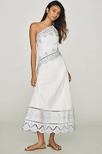 By Anthropologie Cotton Cutwork Midi Dress