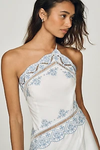 By Anthropologie Cotton Cutwork Midi Dress