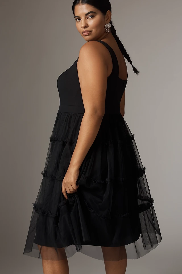 strappy dress midi Pretty in Polka Dots Sleeveless Strappy Midi Dress